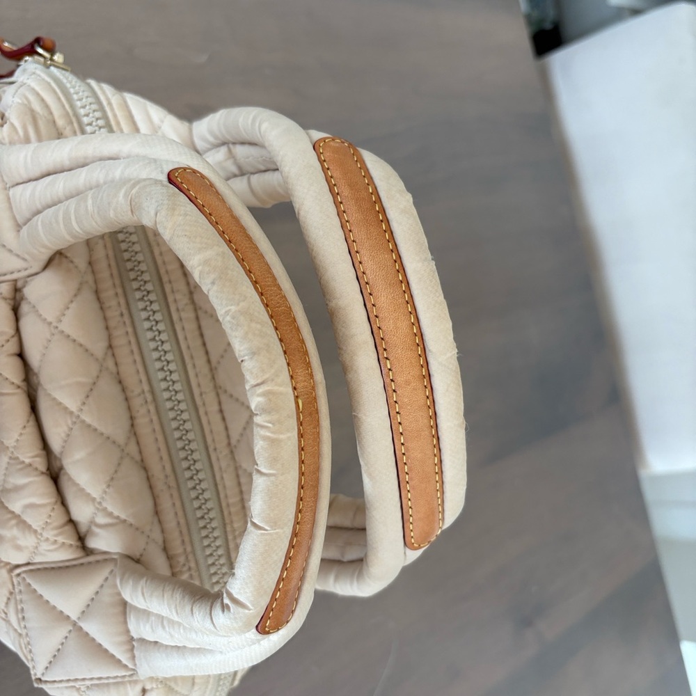 MZ Wallace Beige Quilted Satchel - Picture 4 of 12